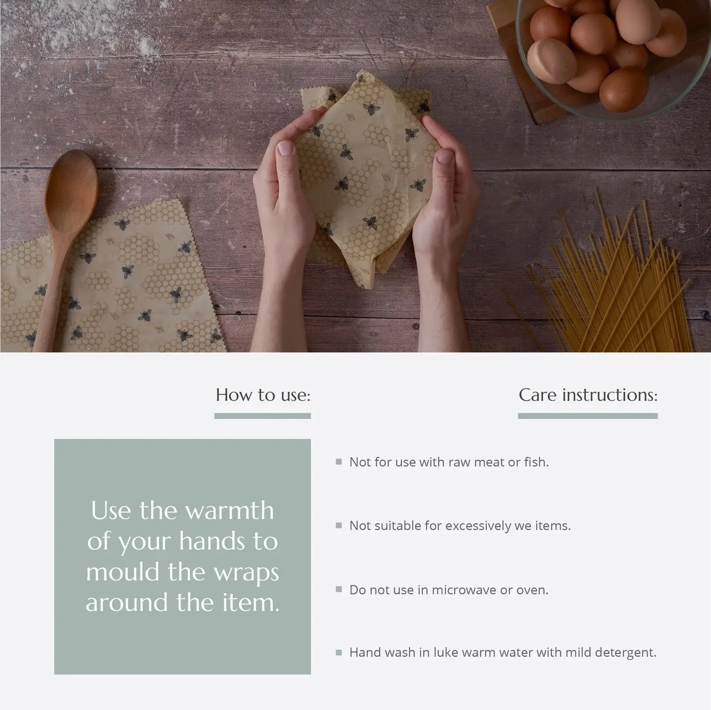 Beeswax Wrap - 3 Pack by Wild and Stone