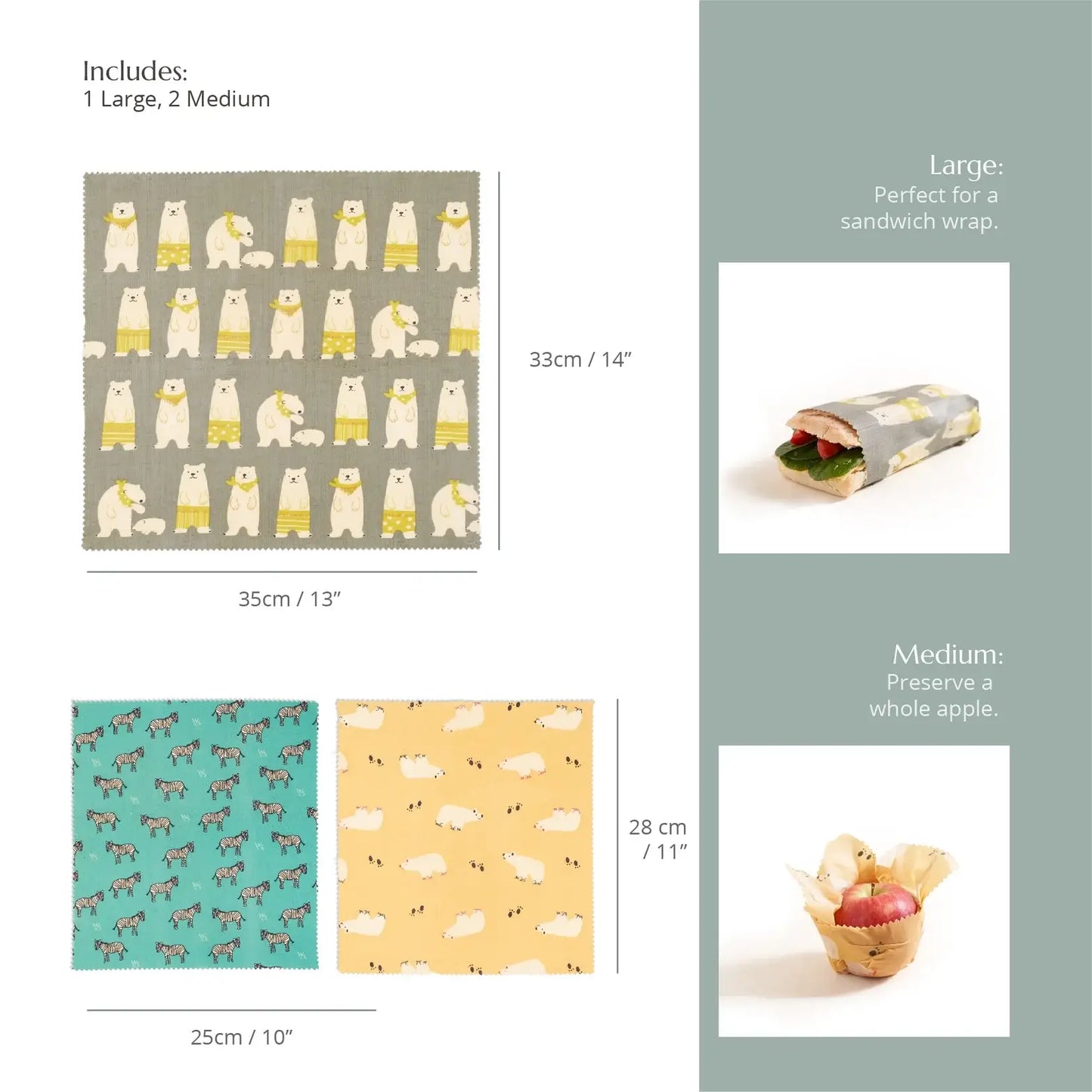 Beeswax Wrap - 3 Pack by Wild and Stone
