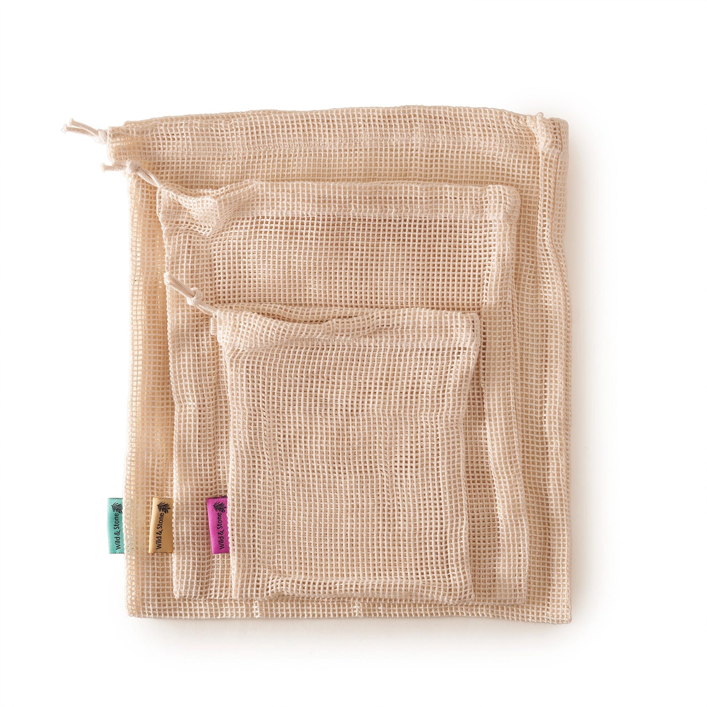 Organic Cotton Reusable Mesh Produce Bag by Wild & Stone