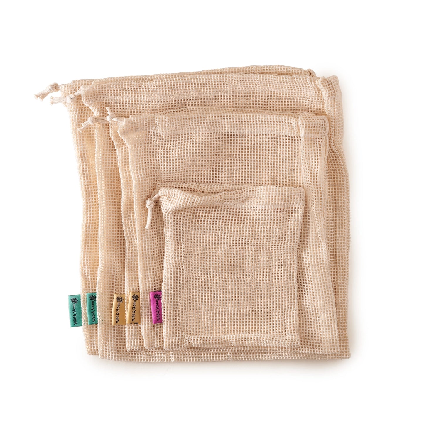 Organic Cotton Reusable Mesh Produce Bag by Wild & Stone