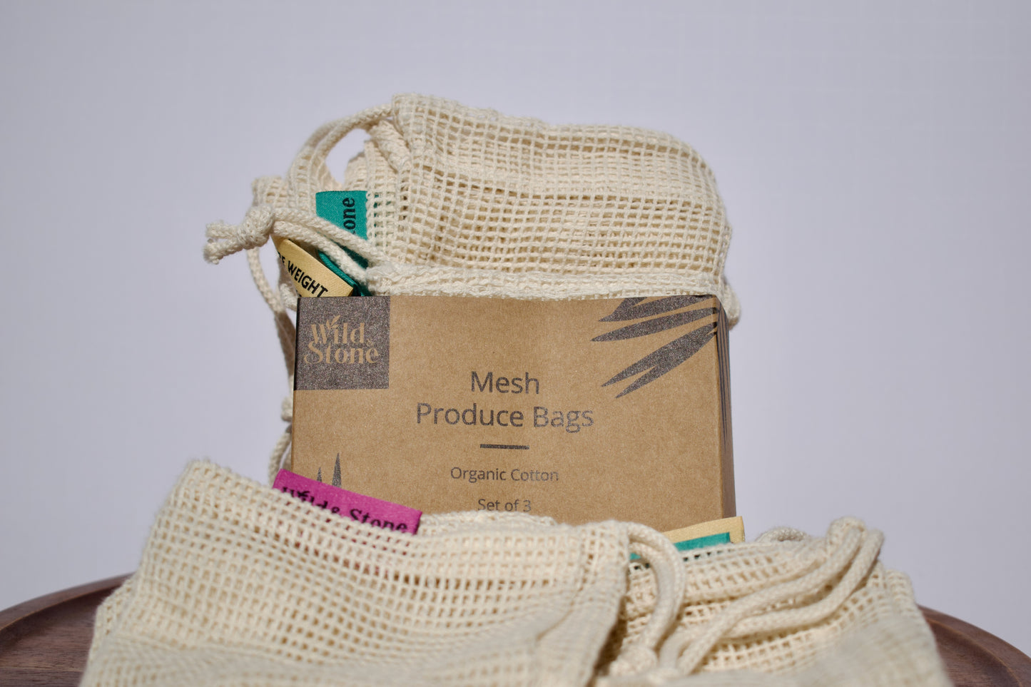 Organic Cotton Reusable Mesh Produce Bag by Wild & Stone